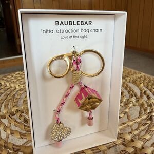 BAUBLEBAR Initial Letter M Bag Charm Keychain ~ Love At First Sight ~ BNIB